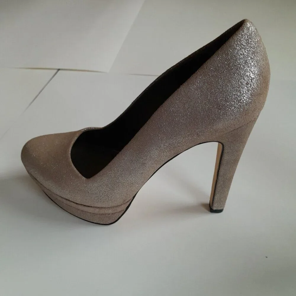 Diesel Women’s 'Melrose' Ashly Platform Leather Heels Brown/Silver Size 7